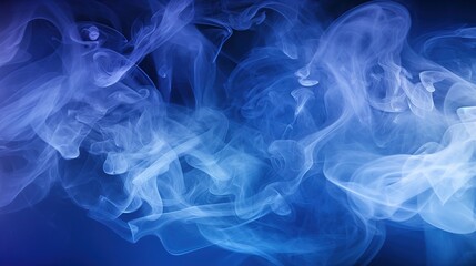 Fototapeta premium Vivid Blue Smoke Swirls and Clouds Over a Deep Navy Background