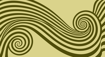 Fototapeta premium A minimalist vector graphic illustration of swirling lines in a wavy pattern
