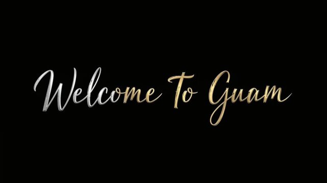 Welcome to guam Country Name handrawn Text Typography Animation Effect