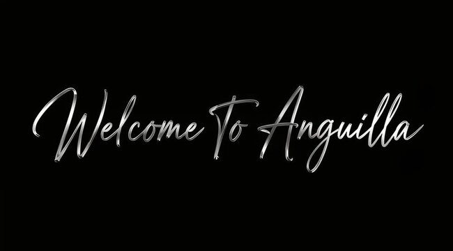 Welcome to anguilla Country Name handrawn Text Typography Animation Effect
