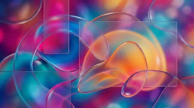 Colorful Abstract Shapes Blend in a Vibrant Design