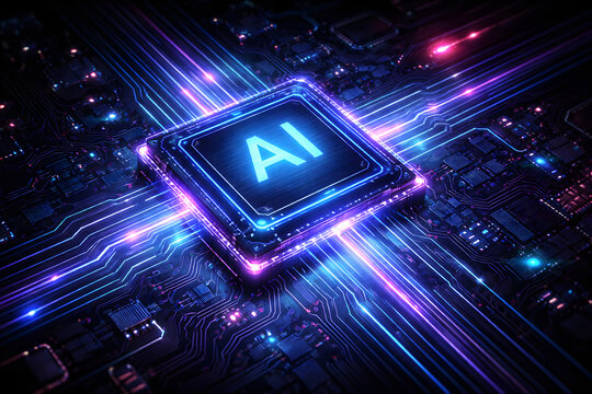 Artificial Intelligence AI Processor on Circuit Board