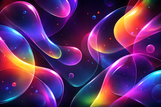 Colorful Abstract Shapes Blend in a Vibrant Design