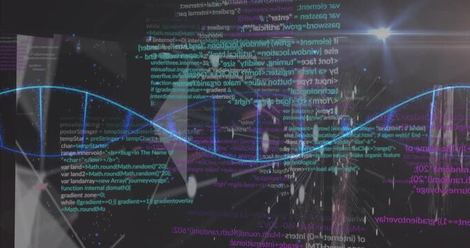 Double-helix waveform initiating sweep on startup, intersecting panel and sorting technology code