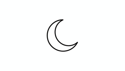 Obraz premium Simple Crescent Moon Icon, Minimalist Night Sky Symbol, Celestial Body Outline