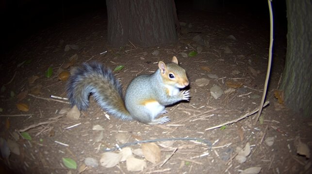 A squirrel caught in a camera trap