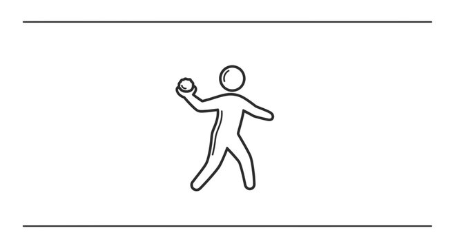 Person throwing a ball, outline icon, sports and games concept
