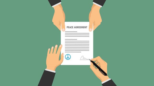 peace agreement video animation flat concept