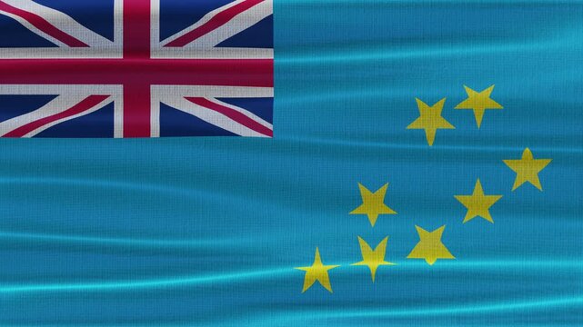 Tuvalu flag waving in the wind with high quality fabric texture