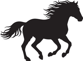 Obraz premium Running Horse Silhouette Galloping Equine Speed Animal Motion Pose
