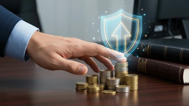 Financial protection and long term insurance coverage offer family health care security with stable finance, money management, and coin safety for future needs and peace of mind