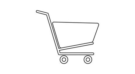 Minimalist Shopping Cart Vector Illustration for Ecommerce and Retail Website Design © Fajarputra