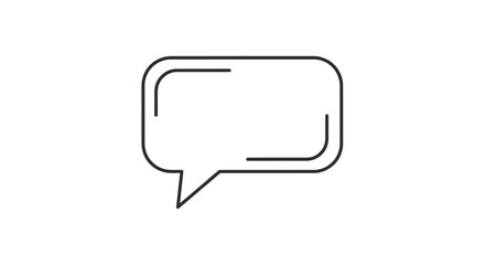 Fototapeta premium Minimalist Line Art Speech Balloon Vector Illustration Chat Bubble Design Element for Apps