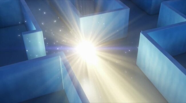 Business Strategy Maze Solution Light Bright Idea Breakthrough Success Path