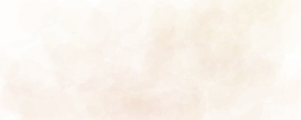 Obraz premium Light beige watercolor effect background. Soft ivory watercolour gradient texture. Cream color blurred paint splashes wallpaper for birthday or wedding design. Vector pale champagne smoke backdrop