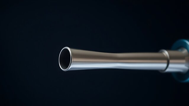 speculum. A classic medical otoscope with metal speculum reflecting clinical light on dark background. STEM education sheets.