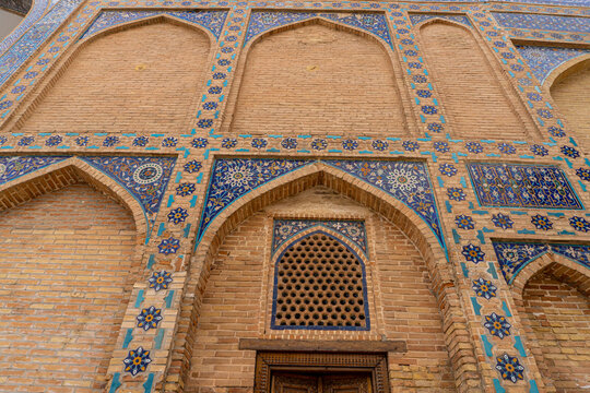 Mosaic of Guri Amir or Gur Emir is a mausoleum of the Mongol conqueror Amir Temur, Samarkand, Uzbekistan
