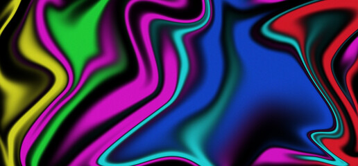 Obraz premium Vibrant abstract flowing paint swirls background with neon colors and fluid motion texture