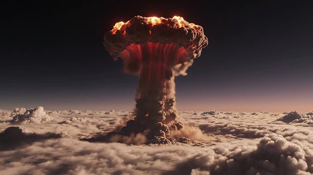 Nuclear explosion in sky
