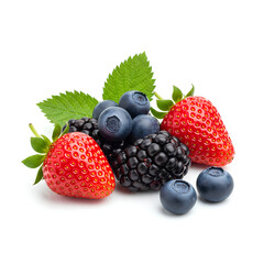 Obraz premium Fresh Mixed Berries Strawberry Blueberry Blackberry Healthy Food.