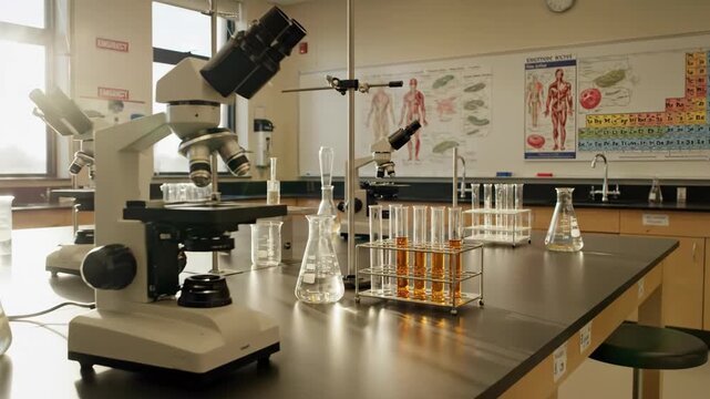 Science classroom lab setup for STEM instruction and training