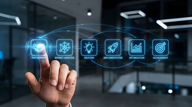 Strategic Business Growth Process: From Partnership and Ideation to Implementation, Optimization, and Achievement for Corporate Success in a Digital Innovation Landscape