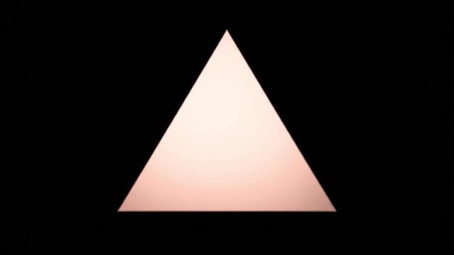 Rose Gold Triangular Prism 3 D Shape Isolated on Black Background