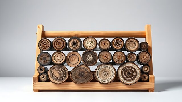 pushdown. Geological core samples on a wooden rack, revealing stratified earth layers. STEM education sheets, lab safety posters, designed for STEM education and laboratory safety posters.