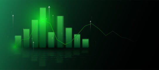 Naklejka premium Business analysis charts, market trading, global stock trading