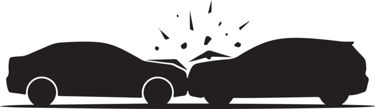 Black cars crashing with explosion vehicles accident