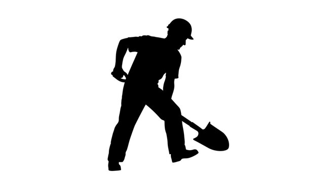 Man digging with a shovel.