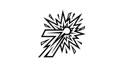 Obraz premium Abstract Graphic of a Burst with Number 7