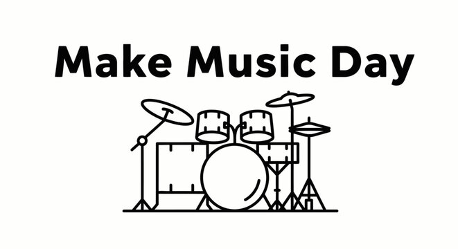 Drum Set Musical Instruments Illustration.