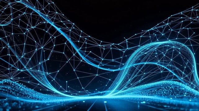 Abstract blue network wave pattern