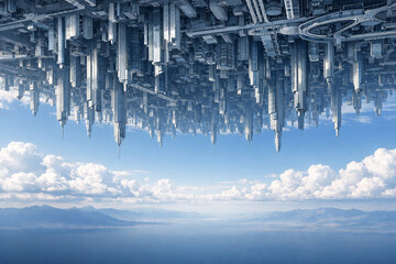 Surreal inverted cityscape © Chao