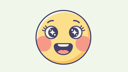Fototapeta premium Yellow Emoji Face with Happy Expression.