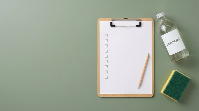 Cleaning Checklist with Supplies