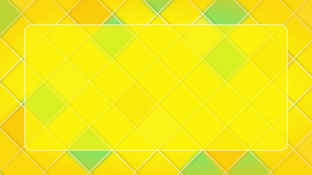 黄色い背景にピクセルタイルが点滅するデジタルイメージの抽象背景モーションアニメーション