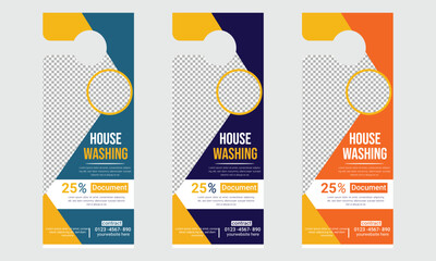 House Washing Door Hanger Design Template © Easha