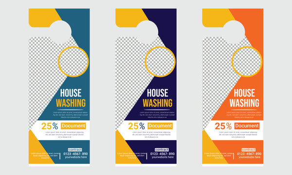 House Washing Door Hanger Design Template