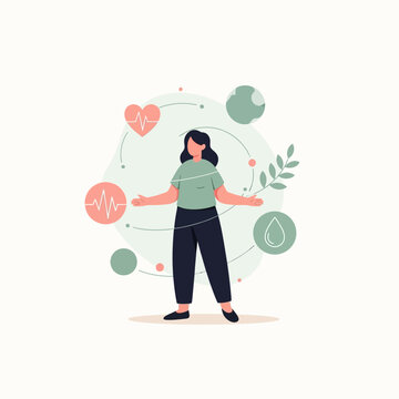 Woman with arms outstretched in balance.