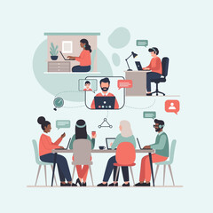 Fototapeta premium Team Collaboration and Remote Work Concept.