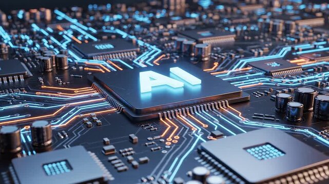 AI chip on circuit board