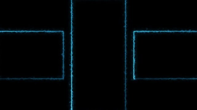 Abstract neon horizontal line frame glowing futuristic digital tech background minimal design