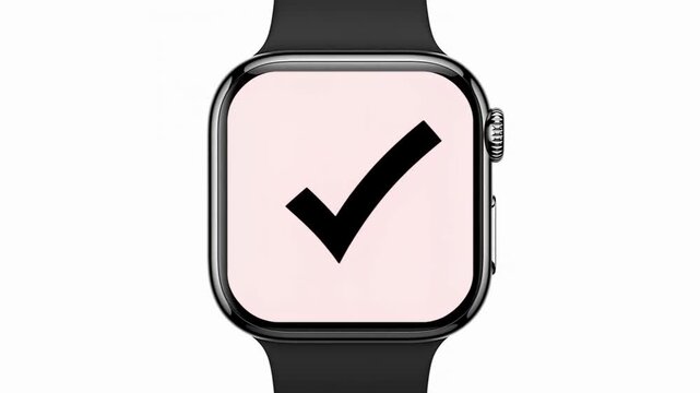 Smartwatch QR code scan on white grid for retail payment