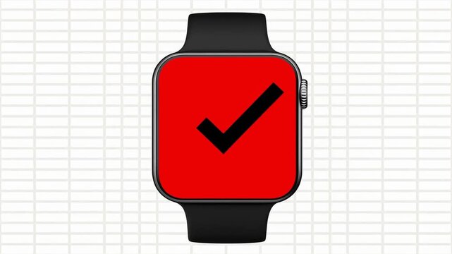 Smartwatch QR code scan on white grid for event ticket