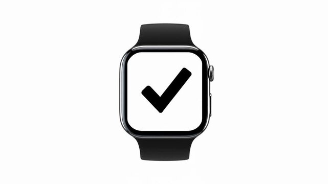 Smartwatch reward point scan on white grid for loyalty