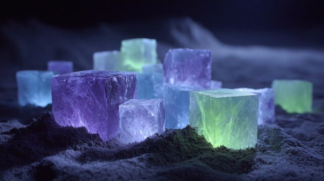 Luminous Crystal Collection Showcases Translucent Gemstones With Internal Glow Amidst Earthy Textures