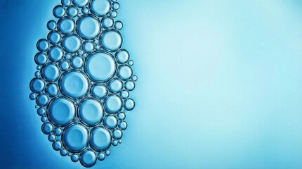 Fototapeta premium Blue bubble cluster on gradient background