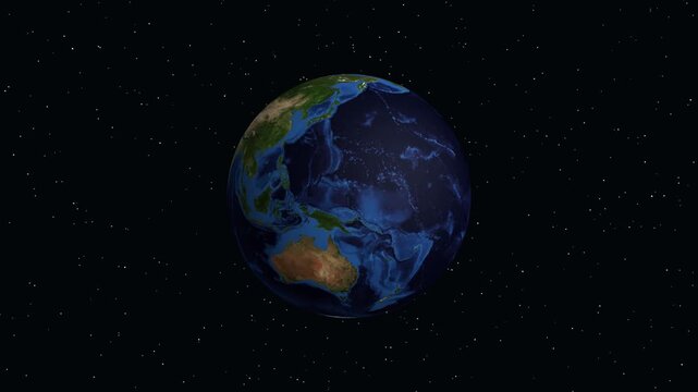 Earth Zoom Animation Focusing on Baoding China Population Data